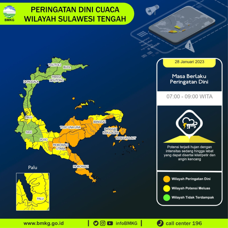 Prakiraan cuaca Sulawesi tengah