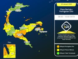 Prakiraan Cuaca Sulawesi Tengah Rabu 25 Januari 2023, Masih Berpotensi Hujan di Sejumlah Wilayah
