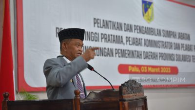 Nama pejabat tinggi pratama yang baru dilantik oleh gubernur Sulawesi tengah
