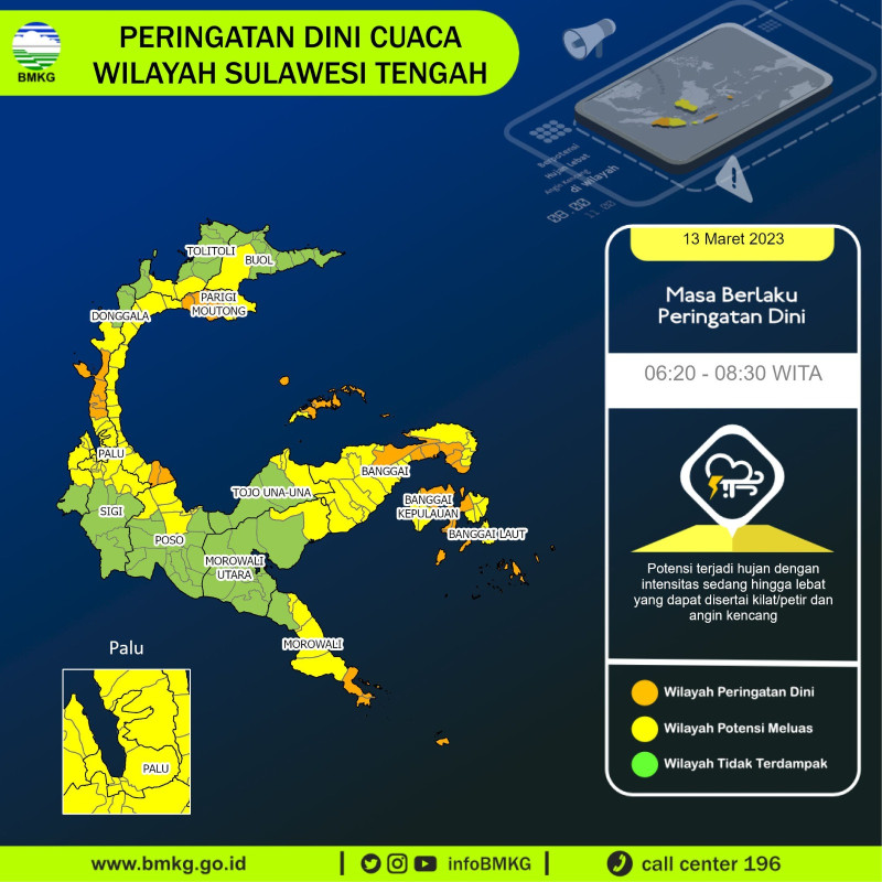 Prakiraan cuaca Sulawesi tengah