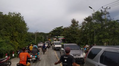 Jembatan Penghubung Palu-Donggala di Buluri Amblas, Polisi Lakukan Pengamanan dan Rekayasa Jalan