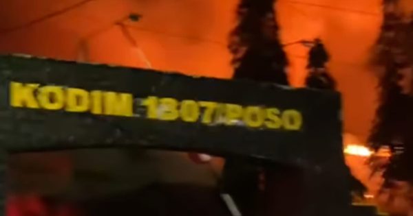 Kebakaran di Kodim Poso, Warga Berlarian