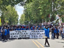 Unjuk Rasa, Ribuan Mahasiswa Sudah Berkumpul di Depan DPRD Sulteng