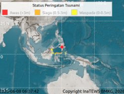 Peringatan Dini Tsunami di Sulut, Sulteng Hingga Kaltim Hari Ini